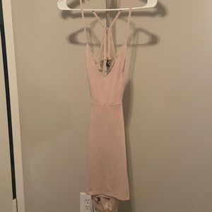 Tan Lulu’s lace open back dress